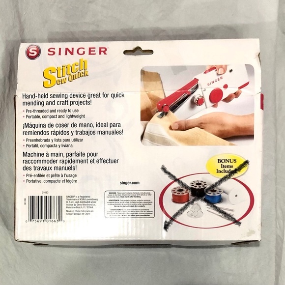 🛍️🧵 SINGER Stitch Sew quick Portable Handheld Sewing Machine model 01663 NWT - Picture 10 of 12